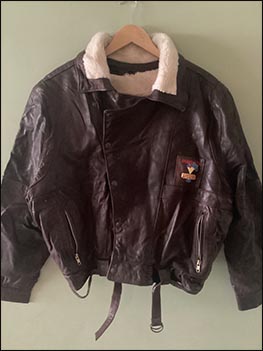 Jacket: Clutching At Straws (leather with sheepskin lining, front) - 1987